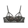 French Embroidered Lace Underwear Thin 1/2 Cup Big Chest Small Bra Sexy Rabbit Ear Cup Soft Steel Ring Bra