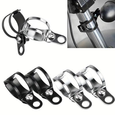 2pcs Premium ATV Motorcycle Turn Signal Bracket Kit - Adjustable Fork Mount Clamp Holder for Blinker Indicators