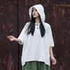 Vintage Style T Shirt For Women With Cotton Linen Fabric Autumn Casual Wear