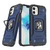 Armored Case Cover for iPhone 14 Magnetic Holder Ring Armor Blue