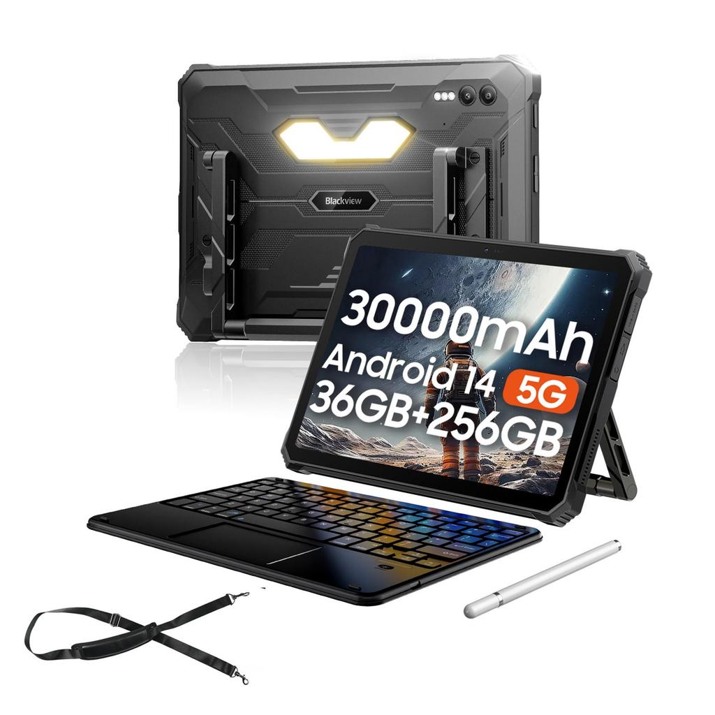 Blackview Active 10 Pro 5G Rugged Tablets Android 14 11 inch Display  12+24 GB RAM 256/512GB ROM Tablet PC 30000mAh