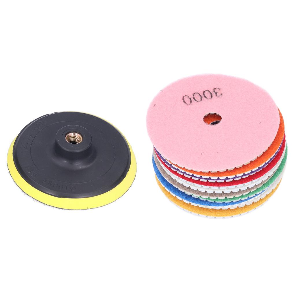 11Pcs/Set Diamond Polishing Pads Sanding Abrasive Disc with Backer Pad for Stone Tile Ceramic