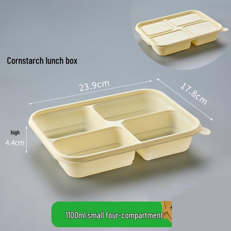 Einweg-Mahlzeitenboxen mit 4 Fächern