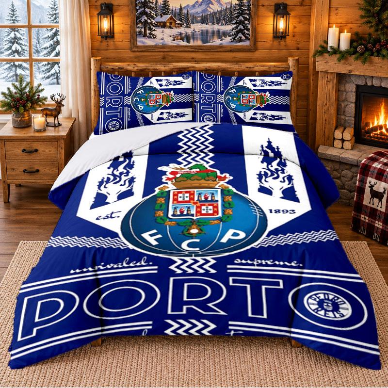 Porto Pattern Bedding 3Pcs Set Bed Sheet And Pillowcases For Indoor Bedroom