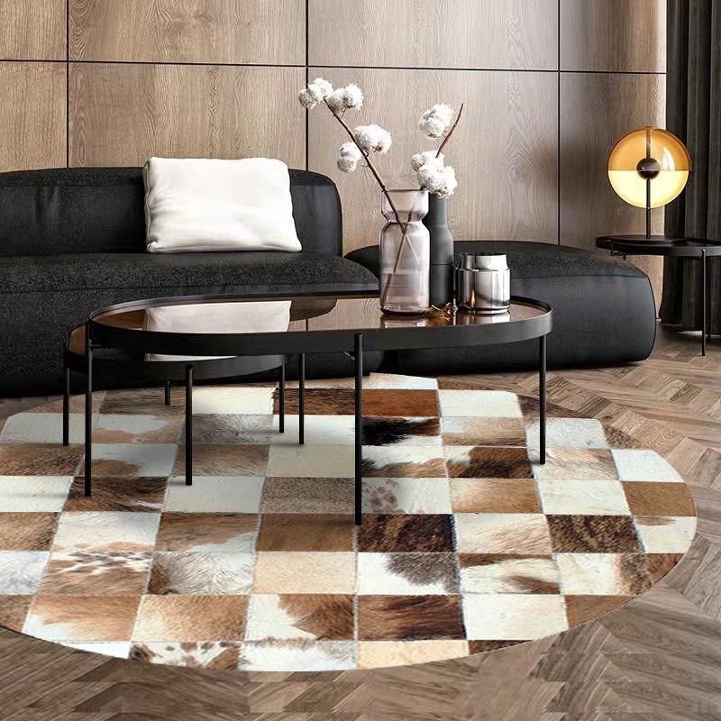 Amerikanischer Retro Runder Wohnzimmerteppich Leichte Luxus Teppiche für Schlafzimmer Heimdekoration Couchtischmatte Lounge Teppich Stuhlmatten