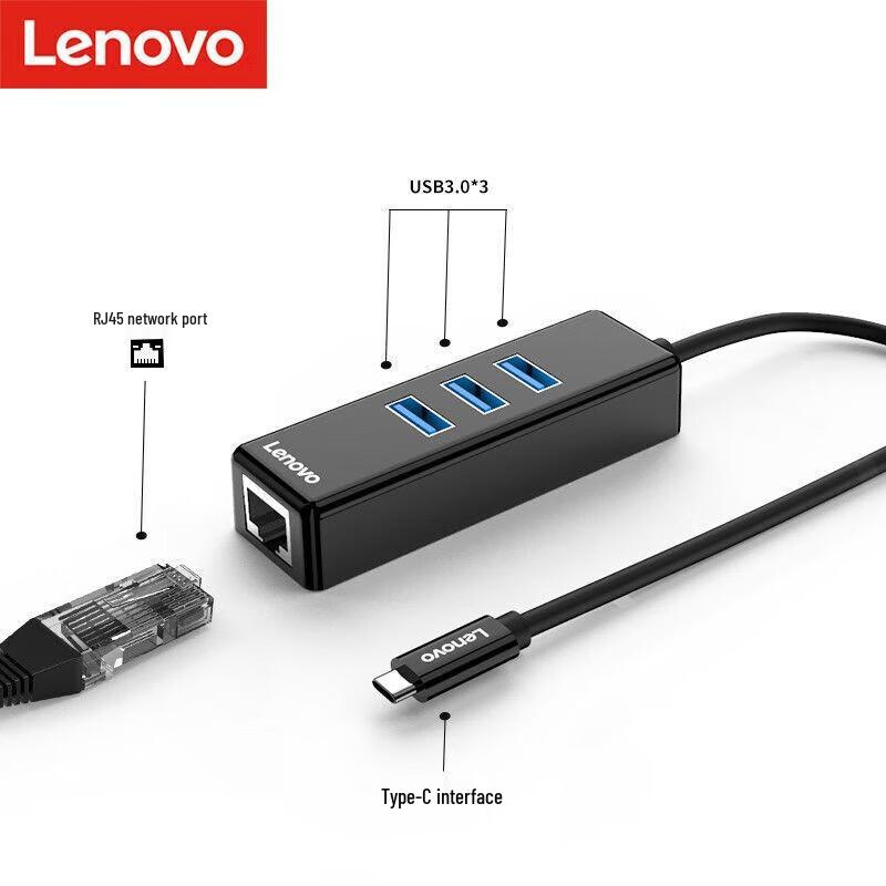 Lenovo Type-C to 3-Port USB & Gigabit Ethernet Hub