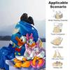 1pc Cartoon donald duck Couple Throw Blanket - Seasonal Universal, Home Decoration, Blanket, Soft Flannel Throw Blanket - Versatile & Cozy f