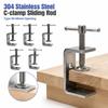 Adjustable C-clamp 304 Stainless Steel Fixed Holder Clip Square Clamp Hardware Fasteners