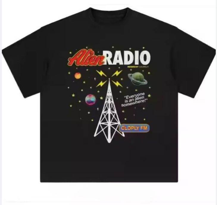 Cold Band Alien Radios Same American Heavyweight Pure Cotton Short Sleeved Shirt Play