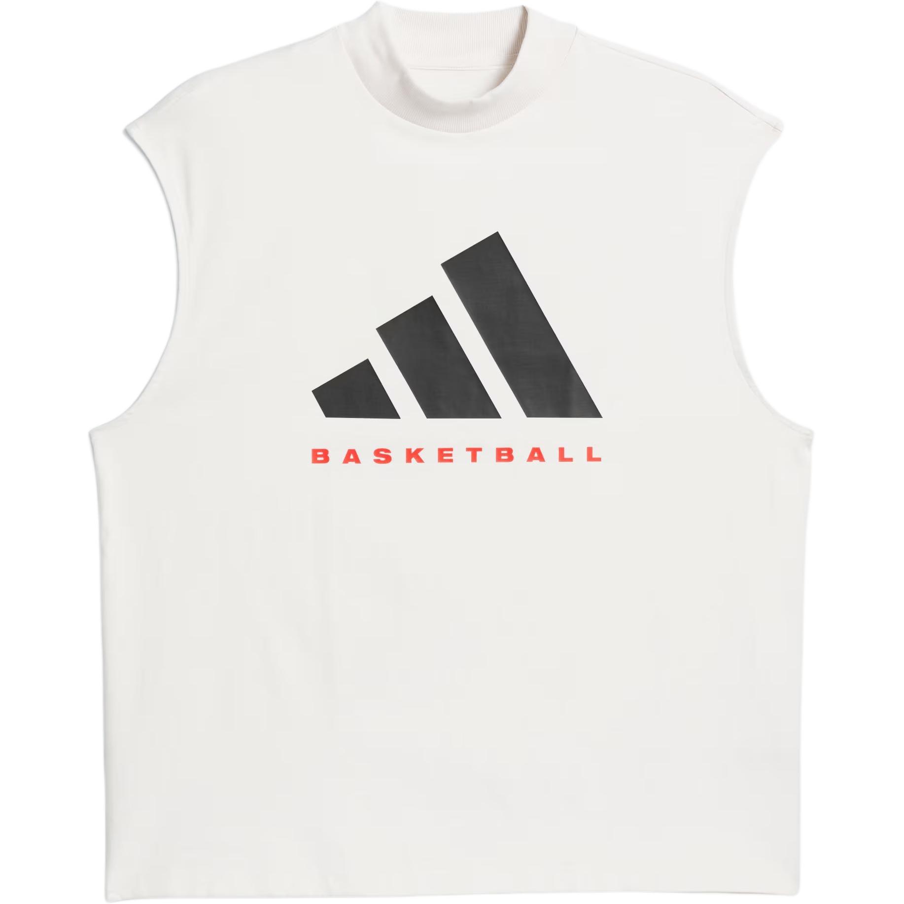 adidas Basketball Sleeveless T-shirt Asia Sizing  White Red  Men s IW5648 XL