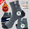 Men's Mid-Calf Cotton Socks - Thickened, Odor-Resistant, Sweat-Absorbent, Autumn/Winter Style (1 Pair)