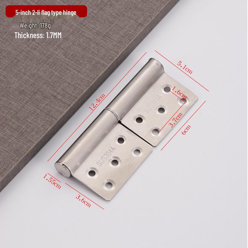 Removable 304 Stainless Steel Flag Hinge for Bathroom and Fire Doors
