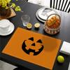 6PC Halloween Pumpkin Black Cat Placemats Festival Kitchen  Linen Dinning Table Mats Bowl Coffee Cup Pads Mats Home Decor