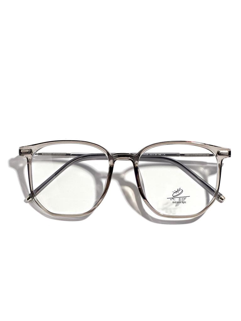 Xunge Retro Tea-Colored Flat Lens Glasses for Women