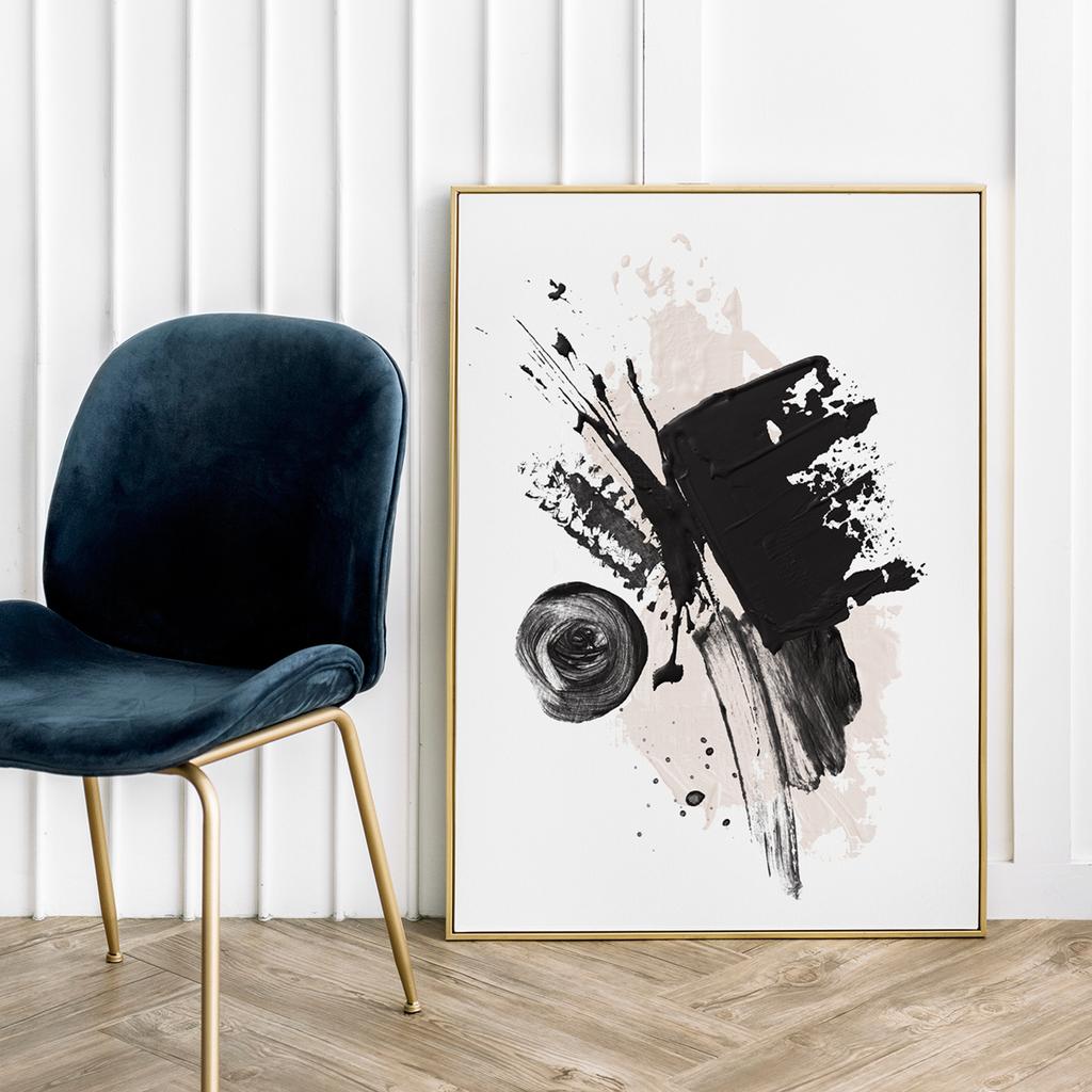 Plakat abstrakcja czarny róż