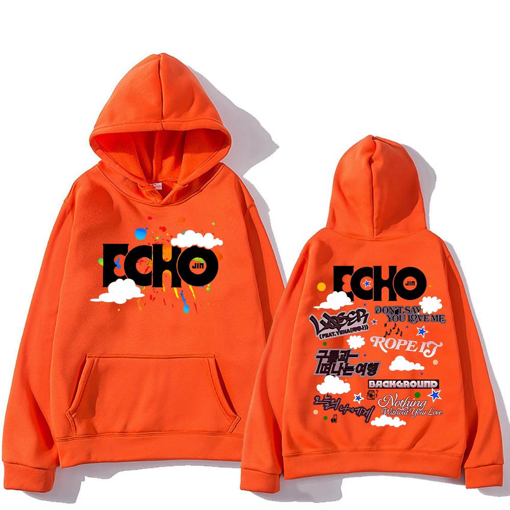 Jin Echo Hoodies Unisex Autumn Winter Casual Vintage Streetwear Sweatshirts Fashion Women New Album Tour Pullover Jin Fans Gifts