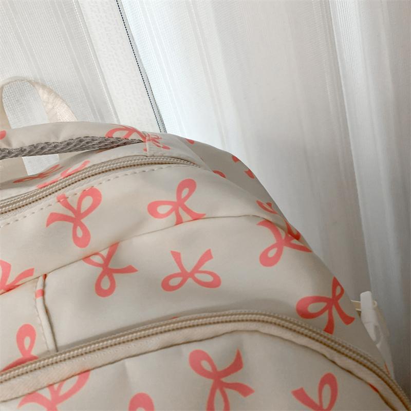 Three-piece Backpack Set Women's School Bag Bow Backpack Large Capacity Lightweight Backpack