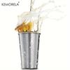 KEMORELA 4PCS Stainless Steel Cups 300/400/500ML Stainless Steel Tumblers Pint Camping Cups Drinking Glasses Stackable Metal Cup