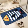 Tropical Fish Cartoon Printed Doormat Water Absorbent Anti Slip Entry Mat Bathroom Bedroom Indoor Home Decor Rug
