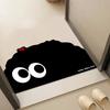 Cartoon Black Funny Expression Soft Diatom Mud Bathroom Floor Mat Non-slip Absorbent Quick-drying Toilet Shower Door Floor Mat