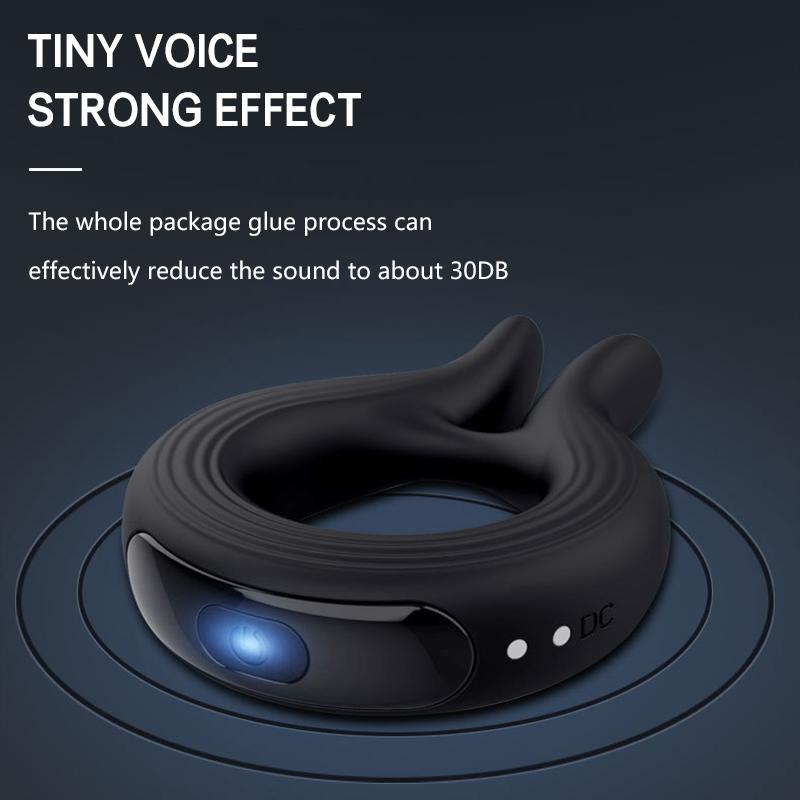 Silicone Penis Ring Vibrator 10 Modes Clitoris Stimulation Sex Toys for Man Delayed Ejaculation Sexy Goods for Male Adults