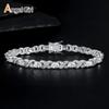 Four-prong setting zircon tennis bracelet - egg-shaped hand jewelry, fashion design