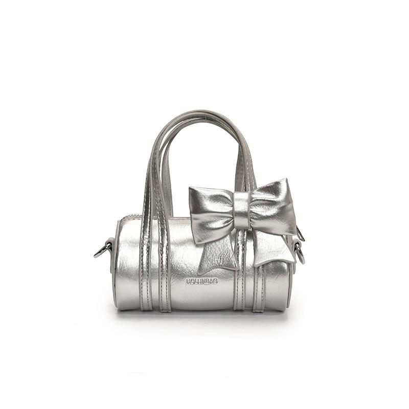 Simple and compact handbag bag women's 2026 summer new Korean bow crossbody Boston bag