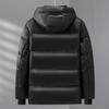 Black Gold Hooded Men's Goose Down Jacket - Thickened, Warm, Cold-Proof Winter Coat