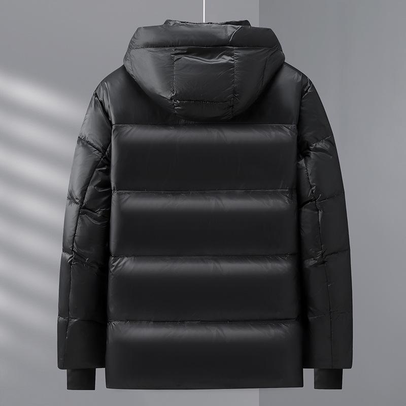 Black Gold Hooded Men's Goose Down Jacket - Thickened, Warm, Cold-Proof Winter Coat
