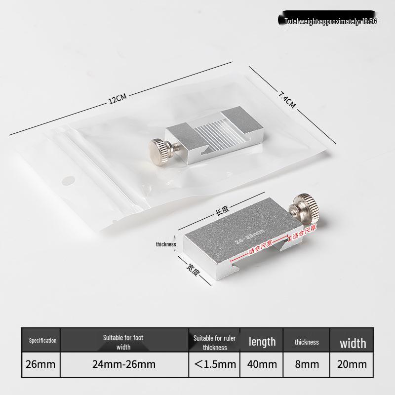 Adjustable Steel Ruler Block: Movable Positioning & Marking Guide