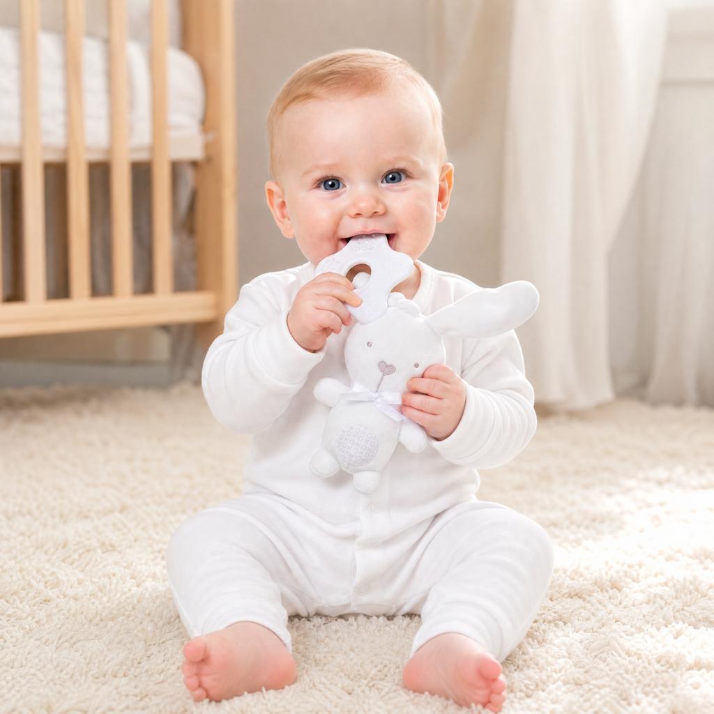 Baby Teether Hanging Toy for Soothing with Attachment