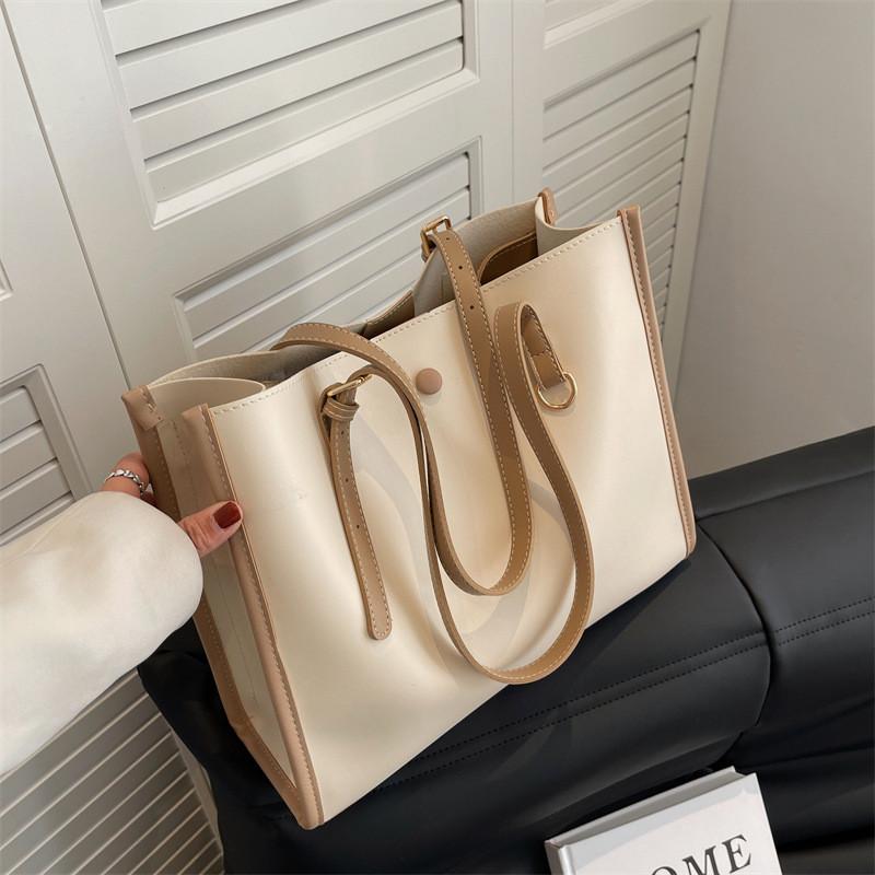 Minimalist Style Big Bag In Pu Material With Inner Pocket For Work And Casual Outfits