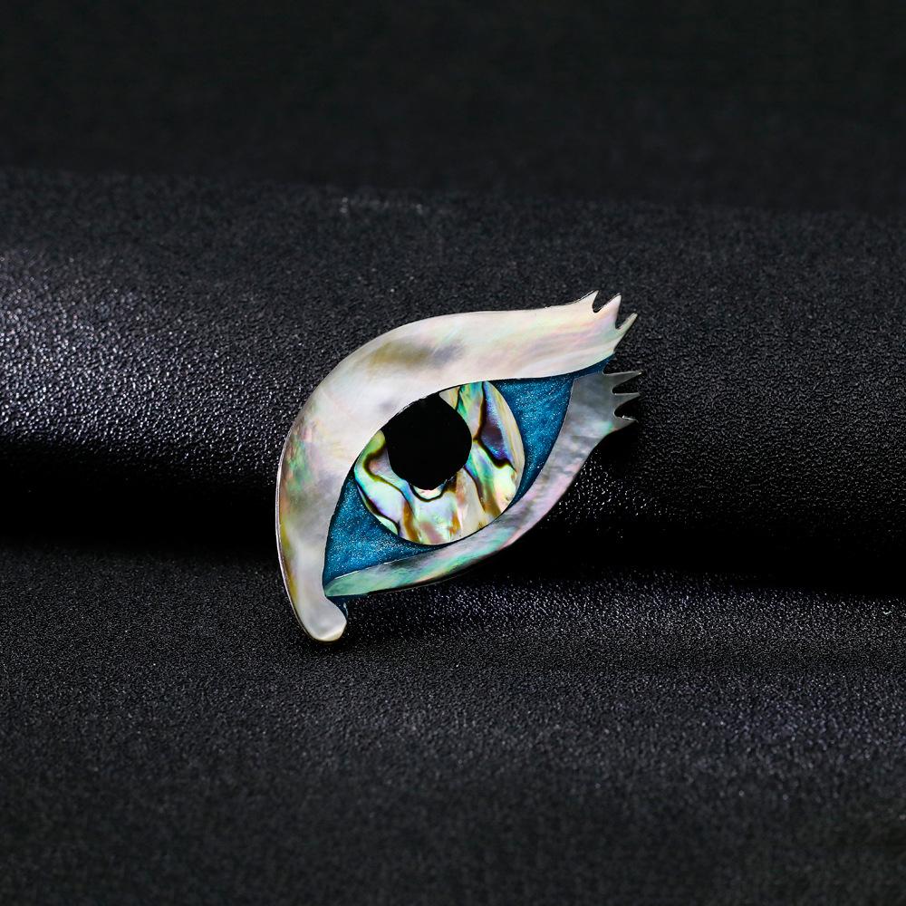 Blucome Fashion High-end Eye Brooch Personality Wild Abalone Shell Women Pin
