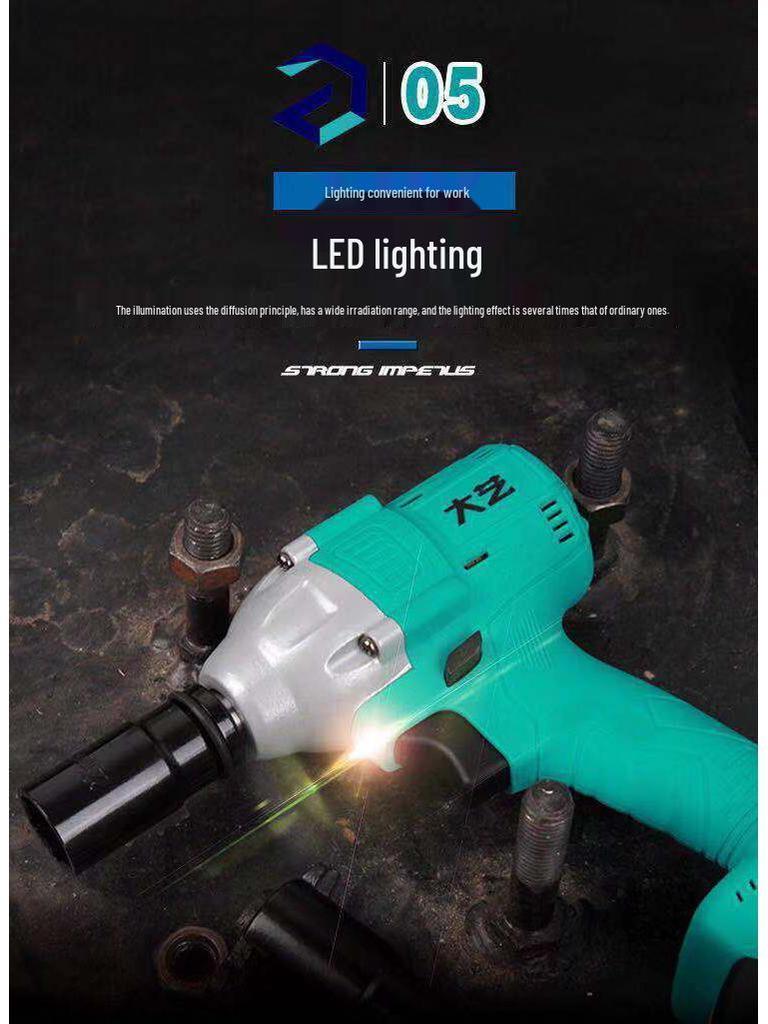 Large Brushless Impact Wrench with Lithium Battery for Scaffolding