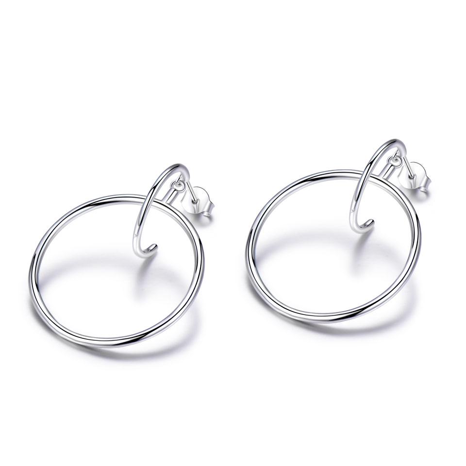 Umcho Ohrringe für Frauen Silber Creolen Embed CZ Kristall Hübsche Ohrring für Hochzeit Accessorie