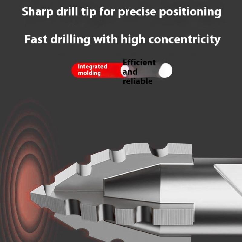 4 Piece Tile And Concrete Drill Bit Set Quadruple Flute Alloy Steel For Accuracy Drilling In Hard Materials