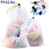 3/9/15pcs Fruit Vegetable Storage Mesh Bags Reusable Net Bags Kitchen Food Organizer Washable Toys Grocery Storage Packaging Bag