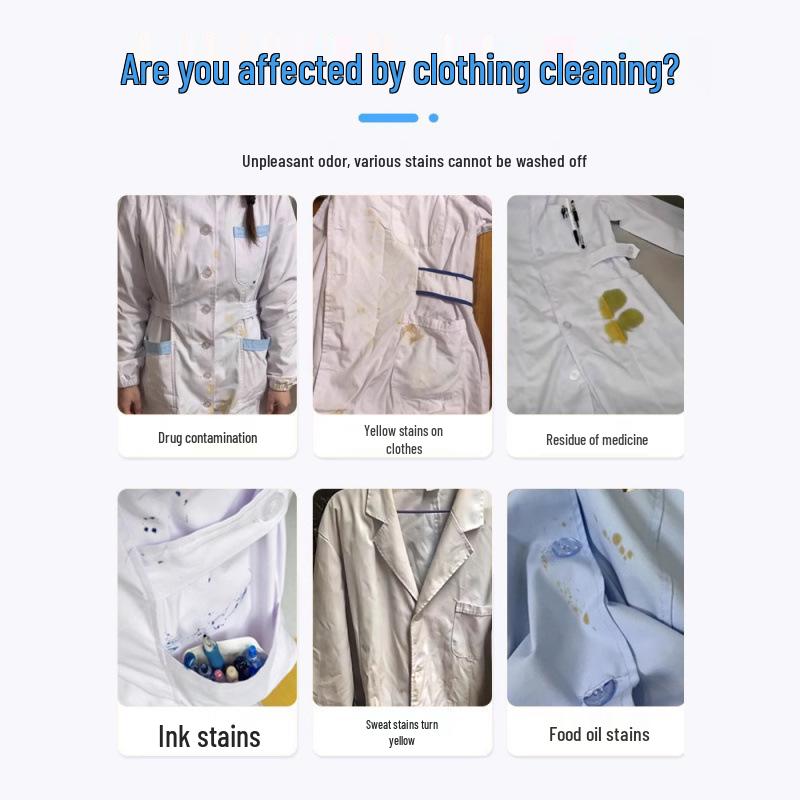 White Coat Detergent: Stain Remover for Uniforms – Removes Medicine & Ink Stains, Cleans & Whitens In One Soak