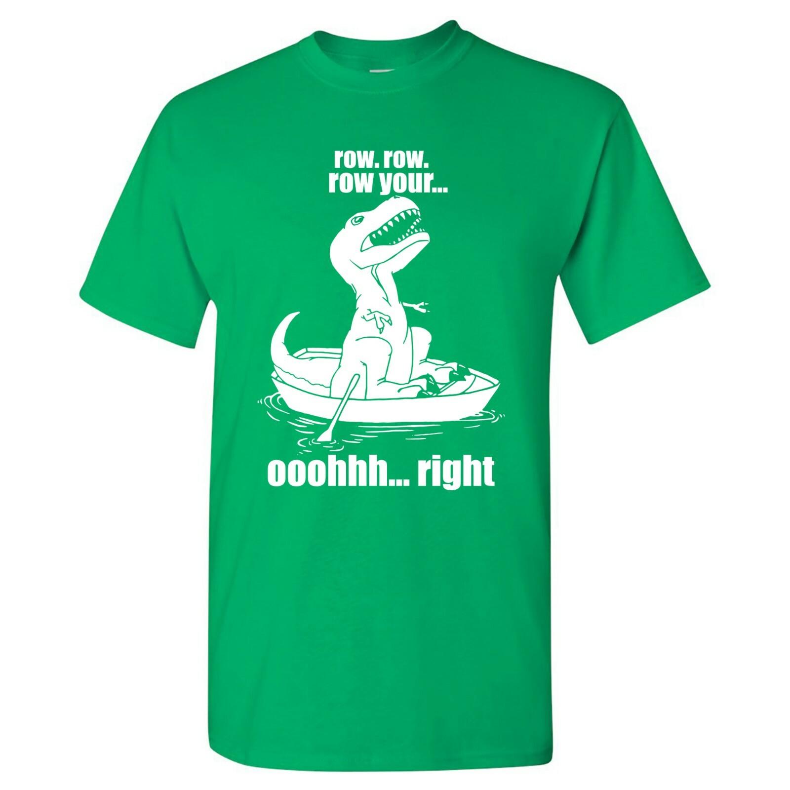 Tyrannosaurus T Rex Row Row Row Your Oh Right Dinosaur T Shirt Irish Green L