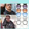 Occhiali da sole Tony Stark Uomo Montatura Metallica Quadrata Stile Vintage Protezione Uv400