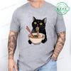 Ramen Cat Tshirt for Women Men Japanese Style Cat Lover T-Shirt Kawaii Cartoon Short Sleeve T Shirts Mens Clothes Tee Shirt Tops