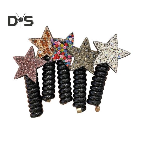 

Веревка для волос, блестящие стразы, звезда, бабочка, сердце, декор, повязка для волос, спиральные кольца для волос, аксессуары для волос своими руками Star