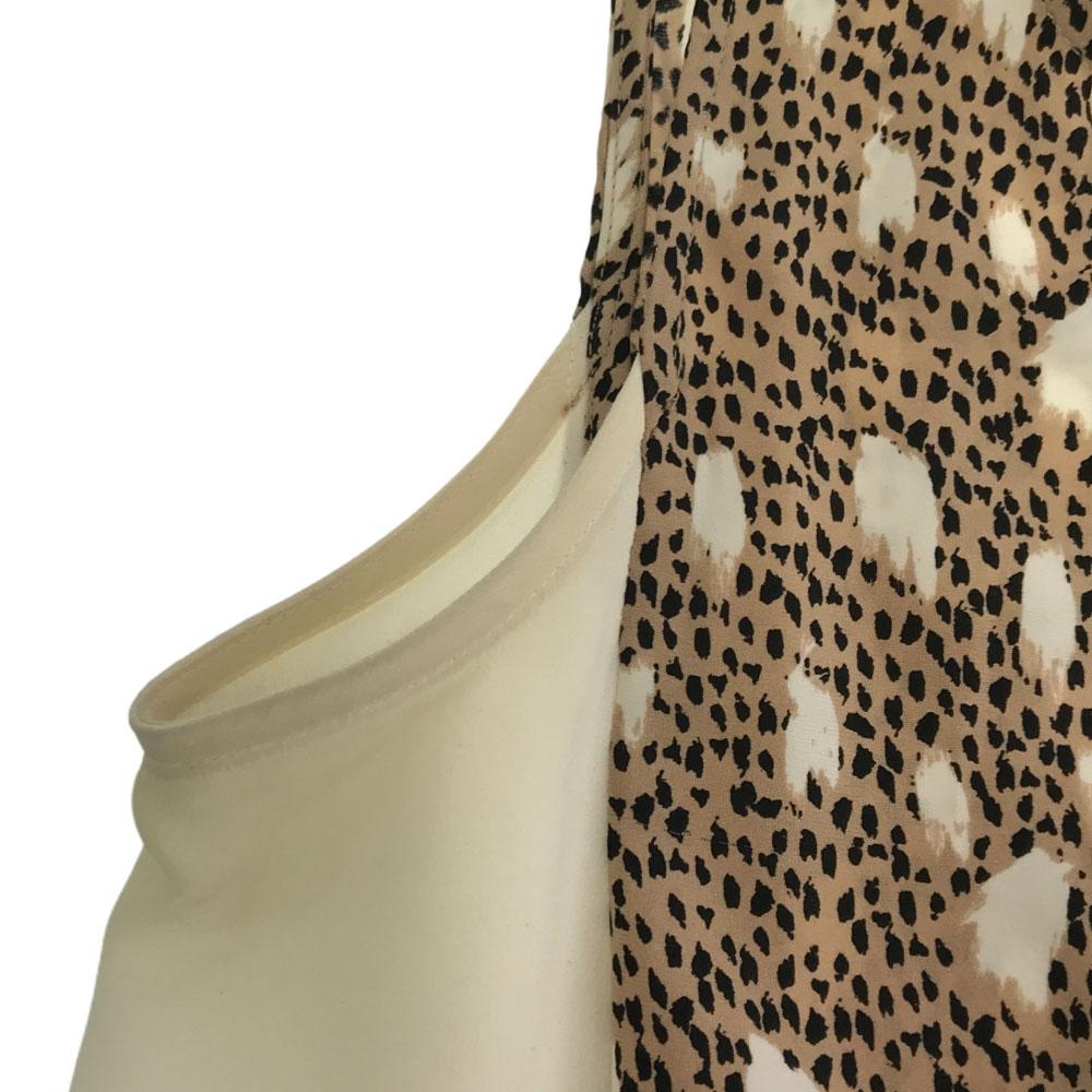 Sea New York Seide Hergestellt in den USA Leopardenmuster Ärmellos Schnitt 2 Weiß x beige Damen Gebraucht