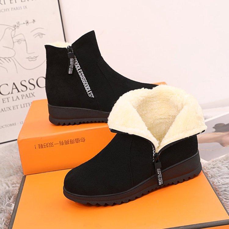 

Snow boots women s platform cotton shoes women s new thick velvet matte short boots non-slip warm versatile cotton boots 35 чёрный