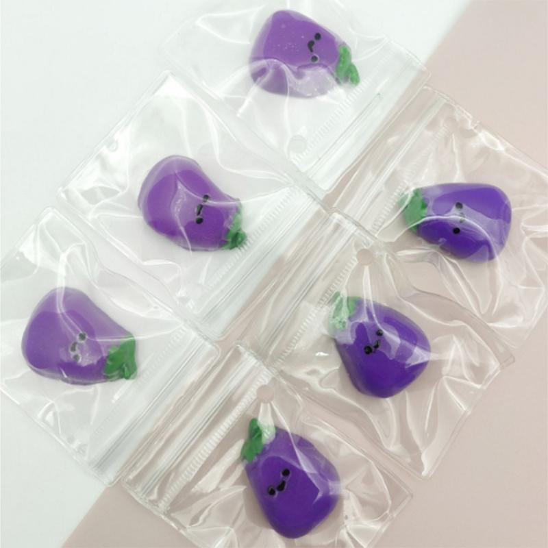 1 Piece Small Eggplant Squeeze Toys Funny Anti-Stress Stress Relief Prop For Kids Adults Gift