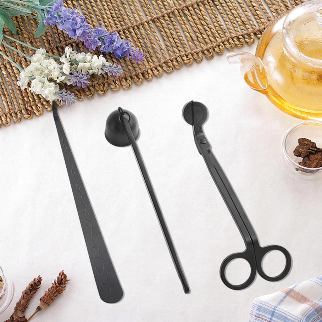 3-in-1 Edelstahl Kerzenzubehör-Set, , Dochtschneider für Liebesgeschenk