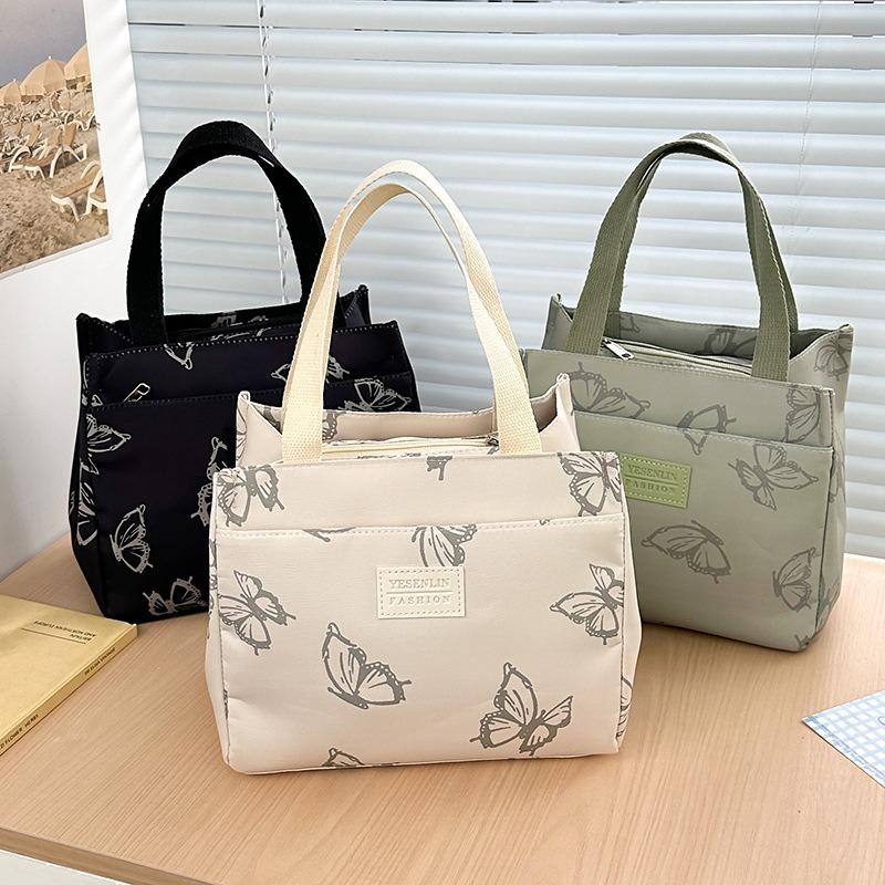 Wind butterfly handbag female, high-value mommy goes out to carry bags, office workers lunch box bento bag