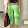 Damen Milchseide Freizeit-Hose Stretchy Capri-Länge Elastischer Bund Leichtes atmungsaktives Gewebe Bequeme Passform