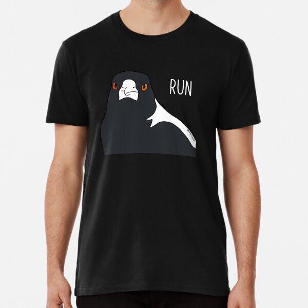 Angry Australian Birds  Magpie Run TShirt Made in Australia Unisex T-Shirt M