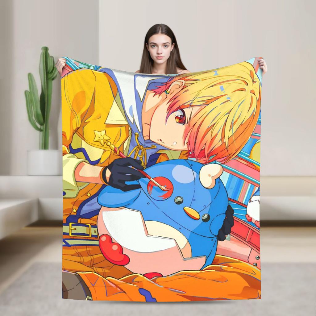 Tsukasa Tenma Flannel Blankets  Warm Bedding Throws for Couch Bed Travel Funny Bedspread Sofa Bed Cover